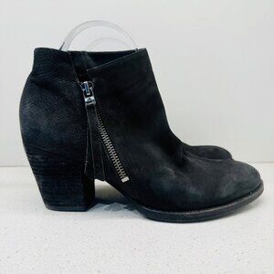 Sam Edelman Macon Booties Black Suede Genuine Leather Heeled Boots Shoes Sz 8.5